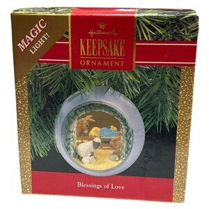 Hallmark Handcrafted Panorama Ball Nativity Christmas Ornament Magic Light 1990